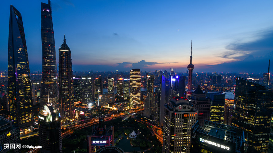 现代城市上海夜景